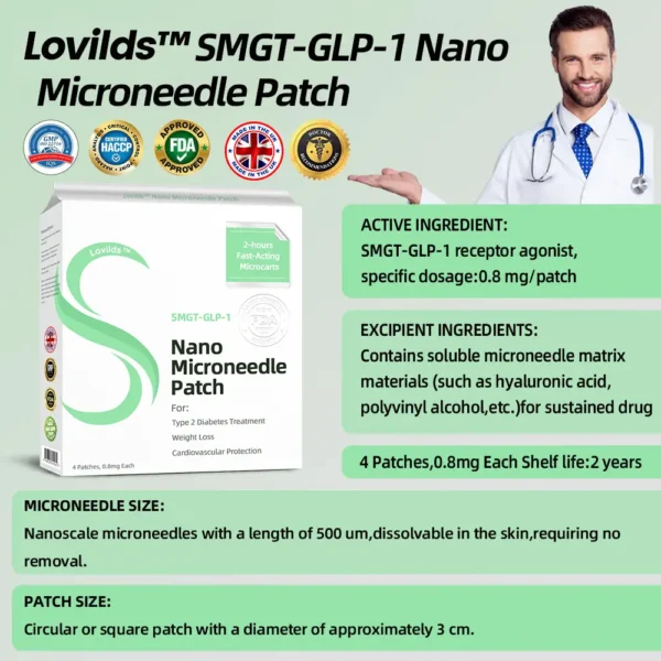 LOVILDS™ SMGT-GLP-1 Nano Microneedle Patch