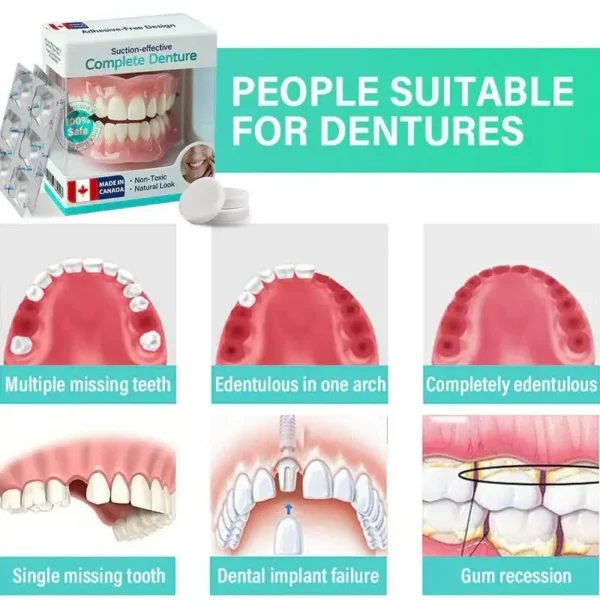 ✅ Proudly made and shipped from Canada| LOVILDS™ Suction-fit Complete Denture 🦷🍎🍏