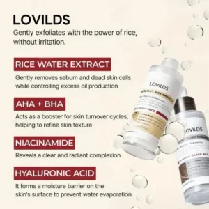 LOVILDS Glow Rice Ampoule Duo - Serums for Brightening, Exfoliating, and Moisturizing🌾