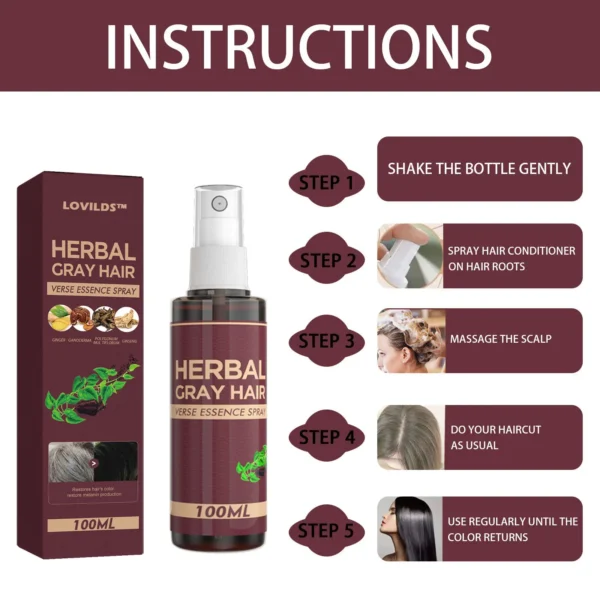 LOVILDS Herbal Cray Hair Verse Essence Spray
