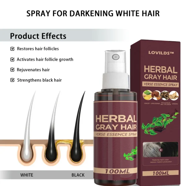 LOVILDS Herbal Cray Hair Verse Essence Spray