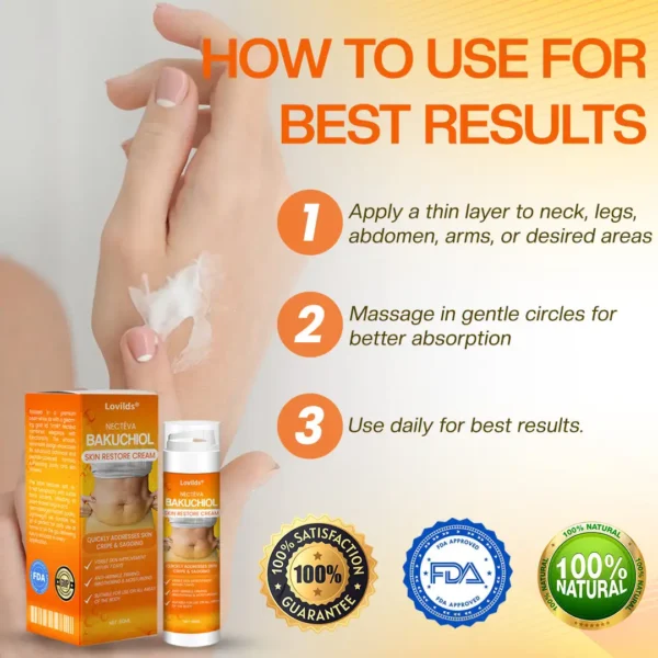 Lovilds® Nectéva Bakuchiol Skin Restore Cream - (Anti-aging, Hydrating, Skin Firming & Lifting)