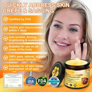 LOVILDS™ 𝘽𝙀𝙀 𝙑𝙀𝙉𝙊𝙈 𝑺𝒌𝒊𝒏 𝑹𝒆𝒔𝒕𝒐𝒓𝒂𝒕𝒊𝒐𝒏 𝑪𝒓𝒆𝒂𝒎 –🐝 Anti-aging,Hydrating, Skin Repair, Even Tone, Acne and Dark Spot Treatment, Wart and Mole Removal, Psoriasis Relief