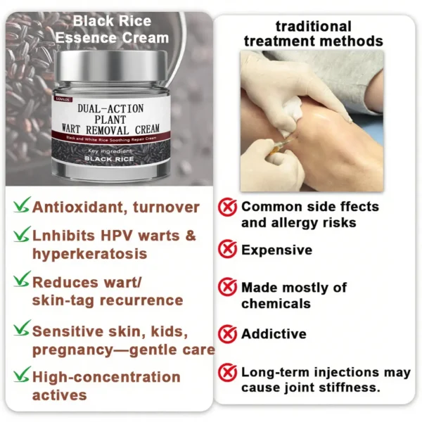 LOVILDS® Black Rice Skin Repair Essence Cream 👨‍⚕️ MHRA Certified (Removes warts and skin growths, improves keratin buildup and seborrheic dermatitis, follicular keratosis, skin cancer, and age spots)