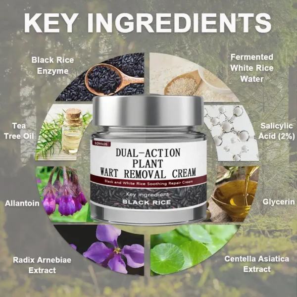 LOVILDS® Black Rice Skin Repair Essence Cream 👨‍⚕️ MHRA Certified (Removes warts and skin growths, improves keratin buildup and seborrheic dermatitis, follicular keratosis, skin cancer, and age spots)