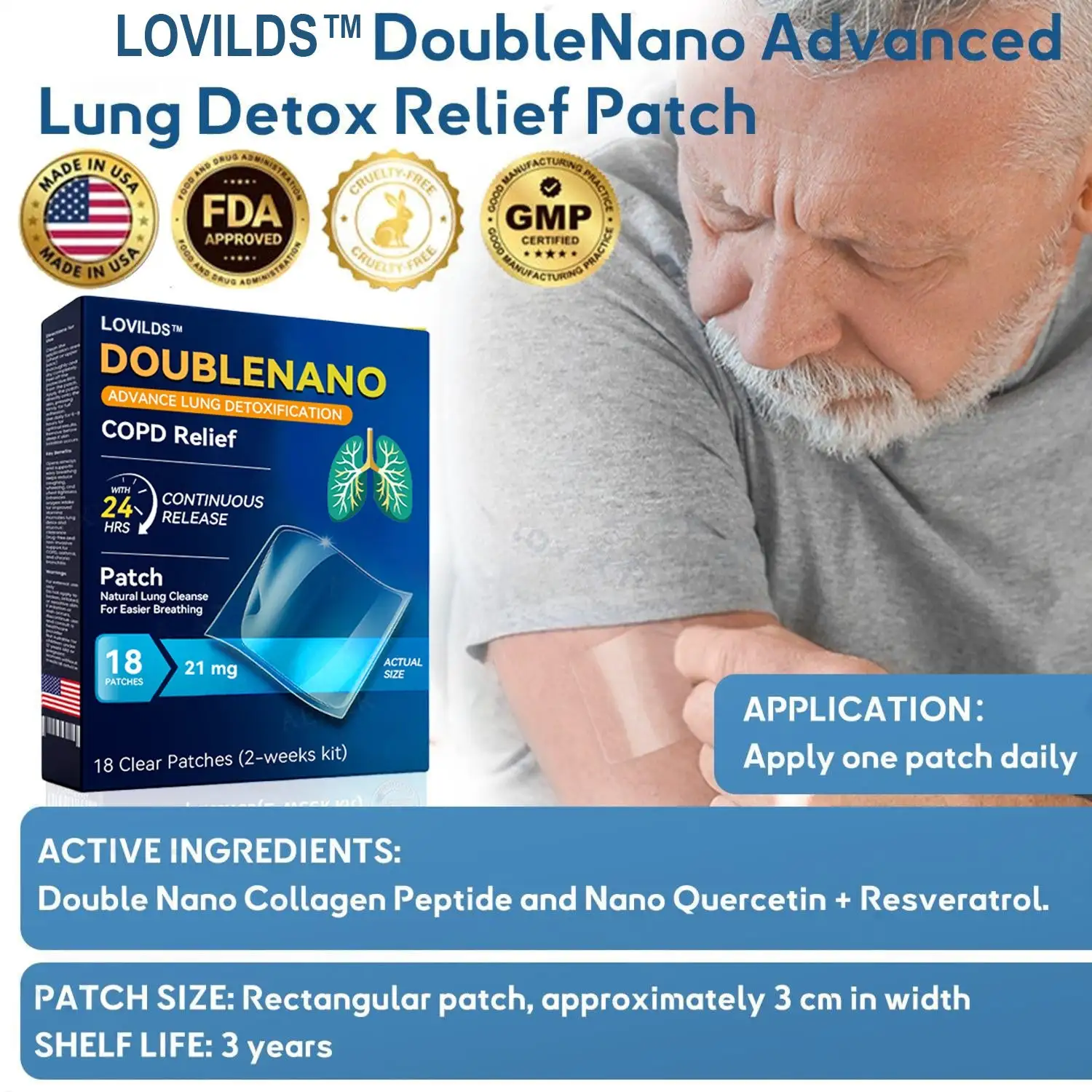 💝💝FDA Approved LOVILDS™ DoubleNano COPD Relief Patch (💝 Cough, wheezing, shortness of breath, sputum, stuffy nose, bronchitis, bronchitis, allergy symptoms, lung discomfort🫁)(副本)