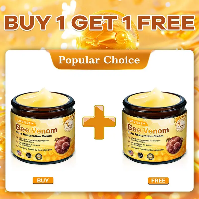 LOVILDS™ 𝘽𝙀𝙀 𝙑𝙀𝙉𝙊𝙈 𝑺𝒌𝒊𝒏 𝑹𝒆𝒔𝒕𝒐𝒓𝒂𝒕𝒊𝒐𝒏 𝑪𝒓𝒆𝒂𝒎 –🌸 Anti-aging,Hydrating, Skin Repair, Even Tone, Acne and Dark Spot Treatment, Wart and Mole Removal, Psoriasis Relief