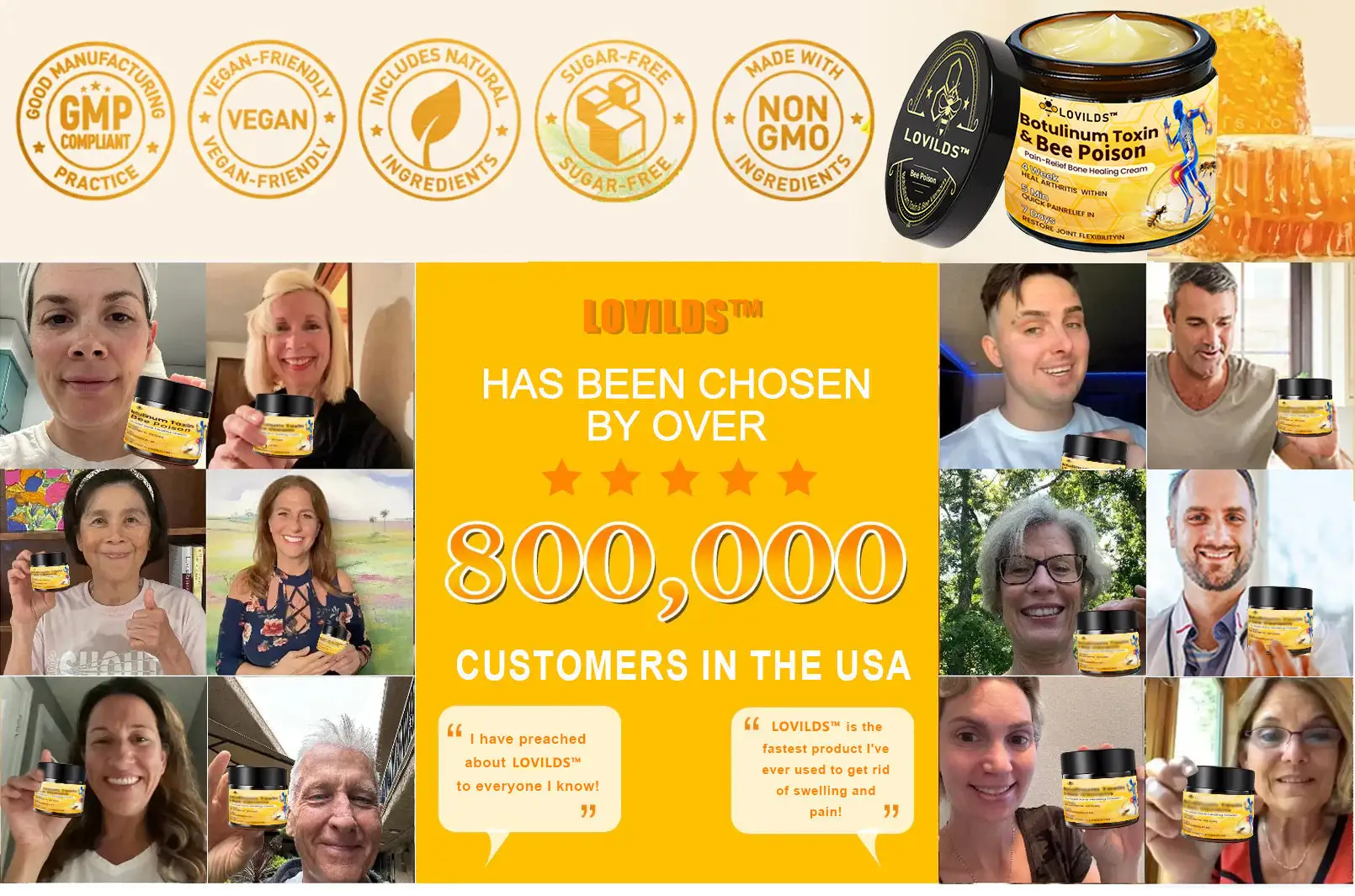 LOVILDS™ Botulinum Toxin & Bee Poison Pain-Relief Bone Healing Cream