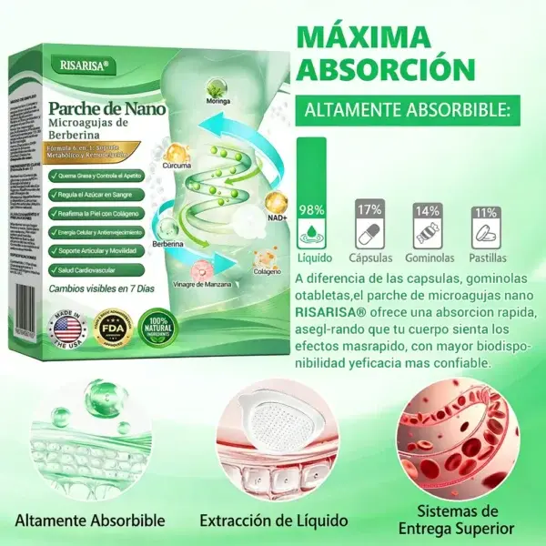 RISARISA® Parche Nano de Berberina 6-en-1