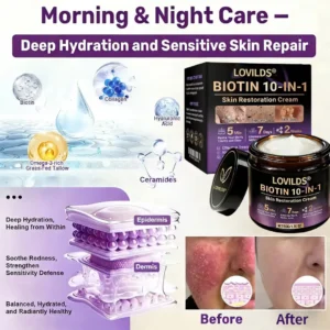 Made and Shipped from USA❤️LOVILDS® Biotin 10-in-1 Skin Restoration Cream 🍀