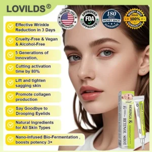 🧠👨⚕️Made and shipped from the USA 💫LOVILDS® moringa & Vita-A Retinol Shot Wrinkle-Lift Tightening cream - Last Day Promotion 50% OFF