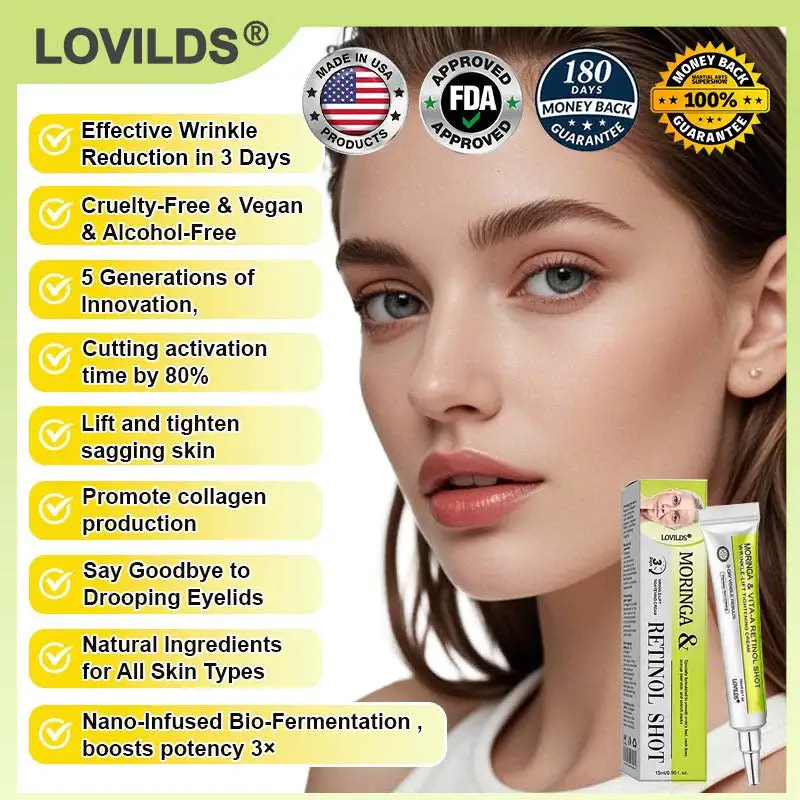 🧠👨⚕️Made and shipped from the USA 💫LOVILDS® moringa & Vita-A Retinol Shot Wrinkle-Lift Tightening cream - Last Day Promotion 50% OFF