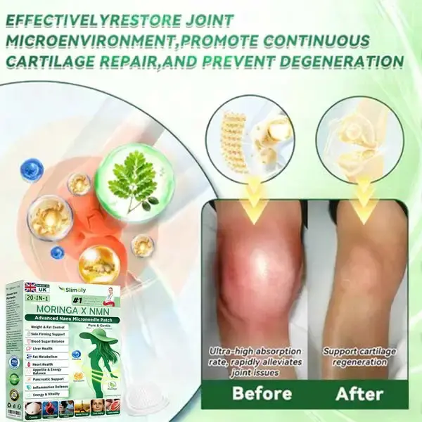 Slimoly® 20-IN-1 Advanced Nano Microneedle Patch Moringa × Berberine × NMN/NAD+ Multi-Action Formula