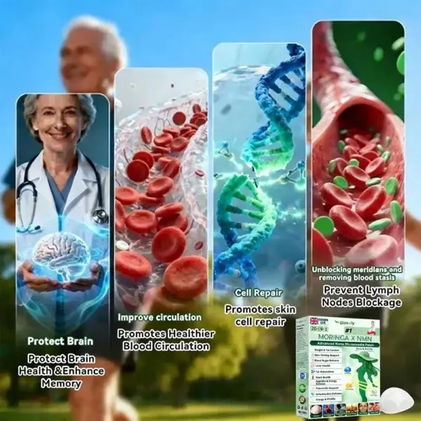 Slimoly® 20-IN-1 Advanced Nano Microneedle Patch Moringa × Berberine × NMN/NAD+ Multi-Action Formula