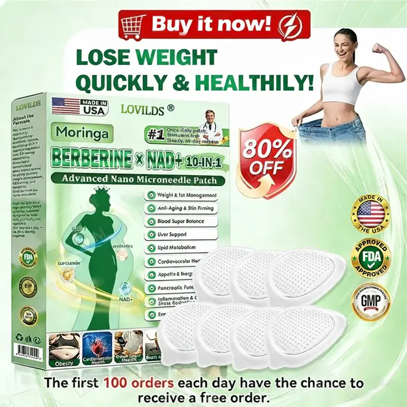 🍀𝐎𝐟𝐟𝐢𝐜𝐢𝐚𝐥 𝐒𝐭𝐨𝐫𝐞 🇺🇸 |LOVILDS® Moringa·Berberine × NAD+ 10-in-1 Nano Microneedle Patch – Daily, Visible Results in 7 Days ✅ For Weight, Skin, Diabetes & Joint Health