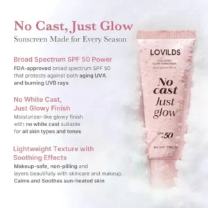 No Cast Just Glow | LOVILDS SPF SunScreen + Collagen Boost
