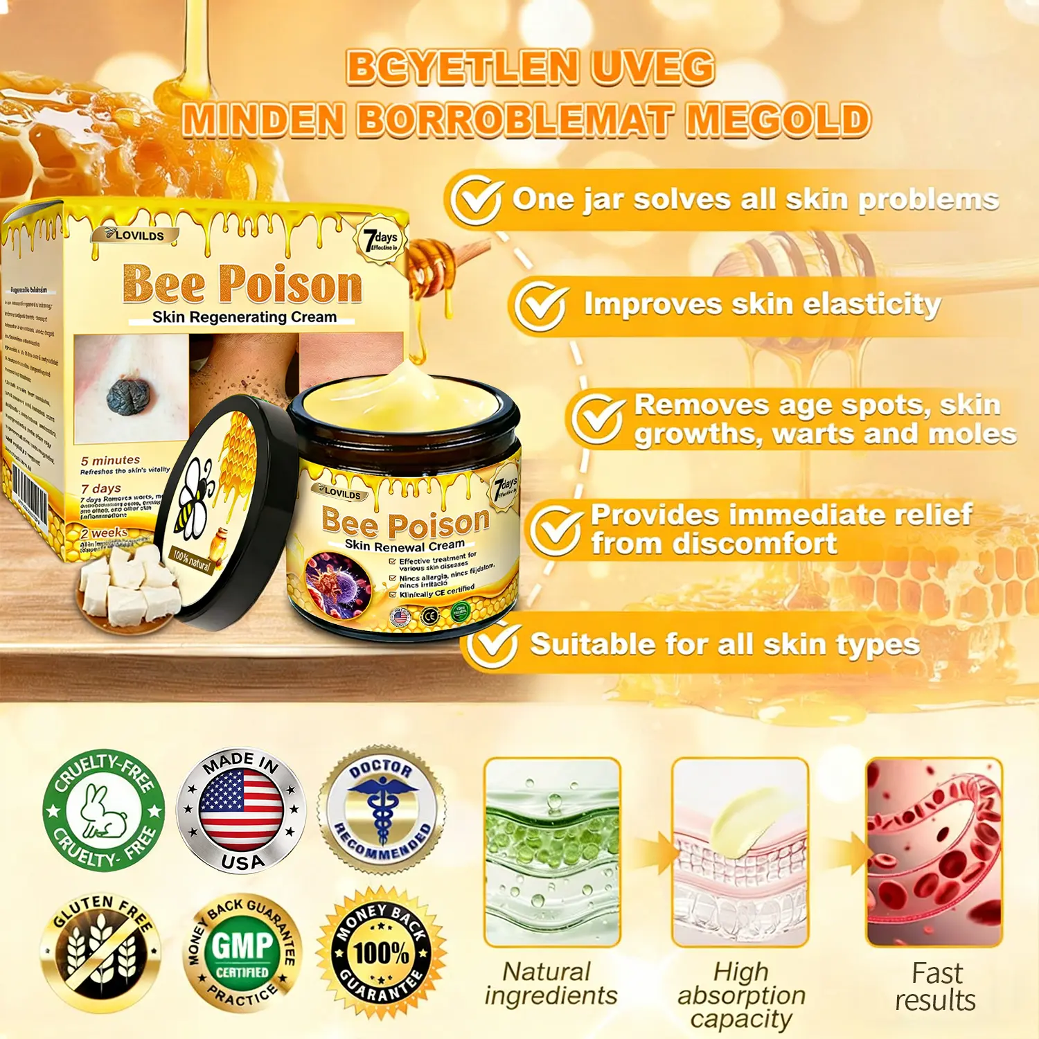 ✨Recommended by USA Skincare Research Center · Official LOVILDS® Store✨ ✨ Bee Poison Skin Renewal Cream✨