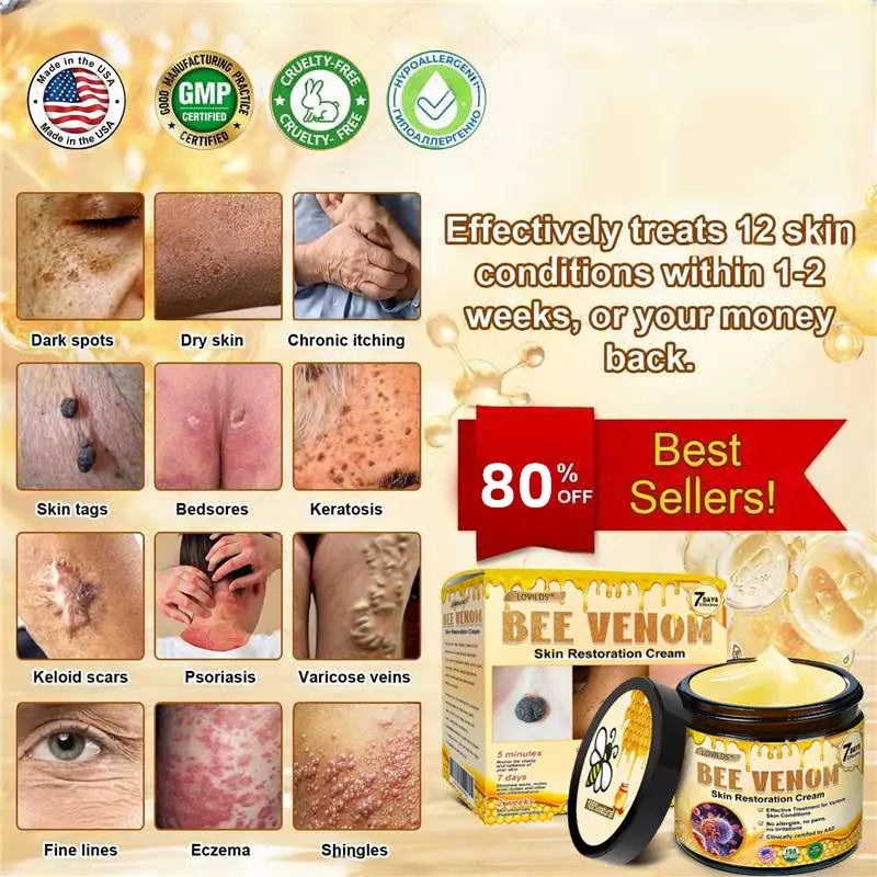 USA’s #1 LOVILDS™ Bee Venom Skin Restoration Cream — Smooth, Heal & Revitalize Your Skin