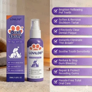 🐾LOVILDS® Pet Oral Spray ✅ Freshen Breath, Remove Tartar & Promote gum regeneration, stabilize teeth 🦷-$AC