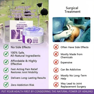 LOVILDS🌿Clinically Trusted Arthritis Pain Relief Gel AAOS-Approved Turmeric & Emu Oil