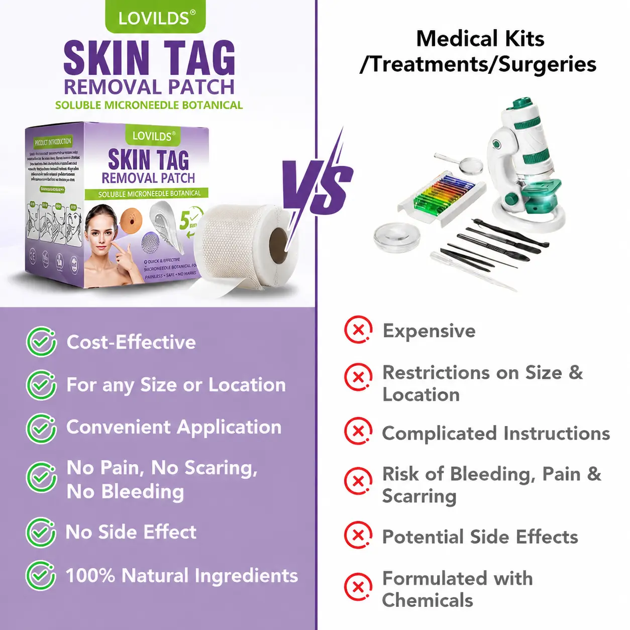 💖BUY 2 GET 1 FREE -✨LOVILDS™ SOLUBLE MICRONEEDLE BOTANICAL SKIN TAG REMOVAL PATCH