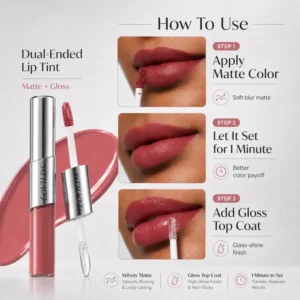 LOVILDS — Dual-Ended Liquid Lipstick with Velvet Matte Color and Gloss
– Esomny