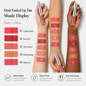 LOVILDS — Dual-Ended Liquid Lipstick with Velvet Matte Color and Gloss
– Esomny