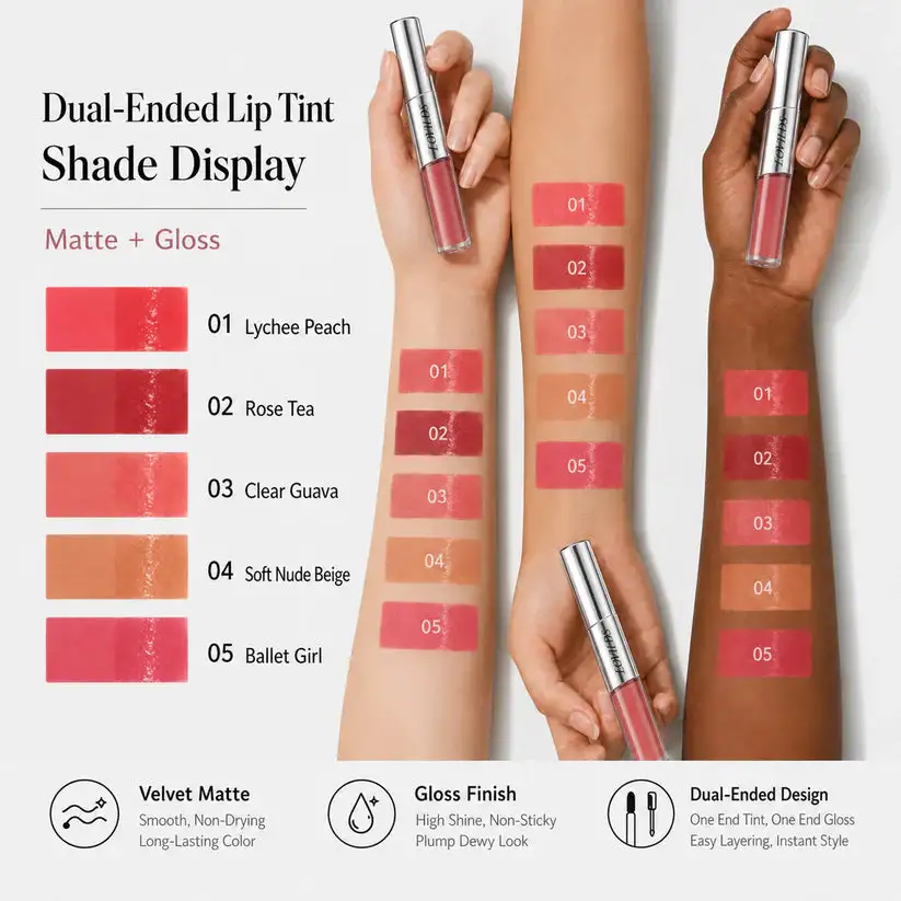 LOVILDS — Dual-Ended Liquid Lipstick with Velvet Matte Color and Gloss
– Esomny