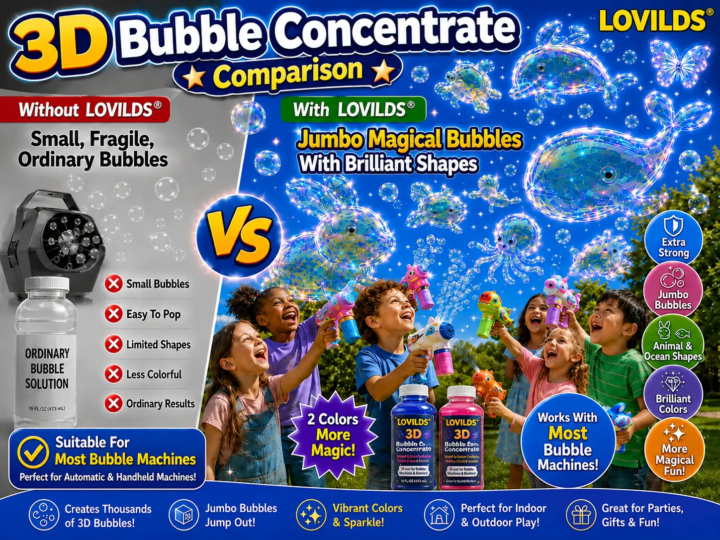 LOVILDS 3D Bubble Concentrate Animal &Ocean Fantasy Theme