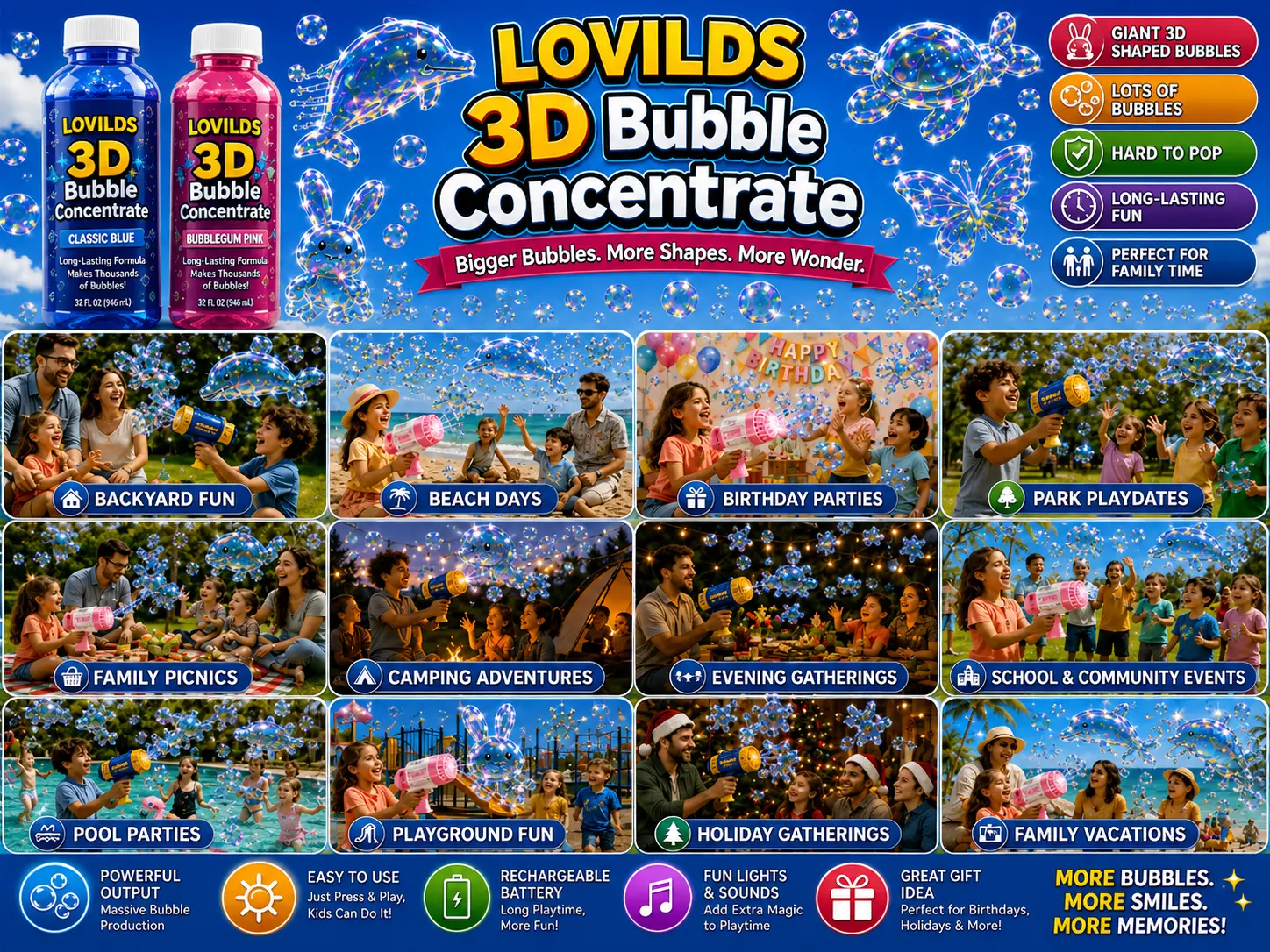 LOVILDS 3D Bubble Concentrate Animal &Ocean Fantasy Theme