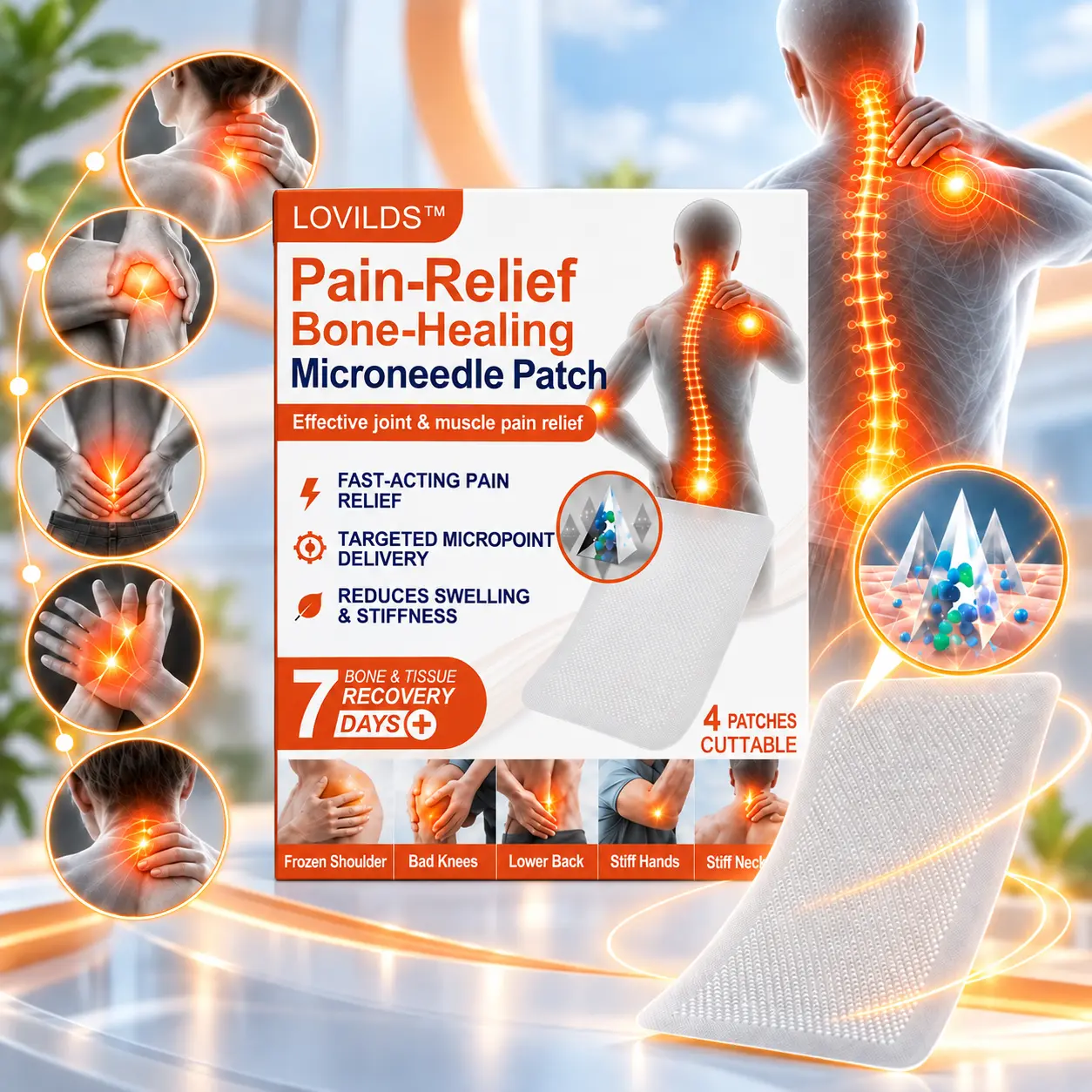 💖🦵✅Official Store: LOVILDS™ Pain-Relief Bone-Healing Microneedle Patch(🧑⚕️Reducing joint swelling, pain, stiffness, redness, warmth, soreness, and joint fatigue)